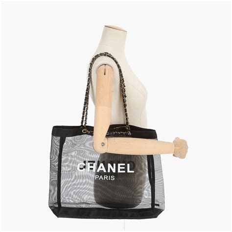 chanel mesh tote bag|chanel bag with pearls strap.